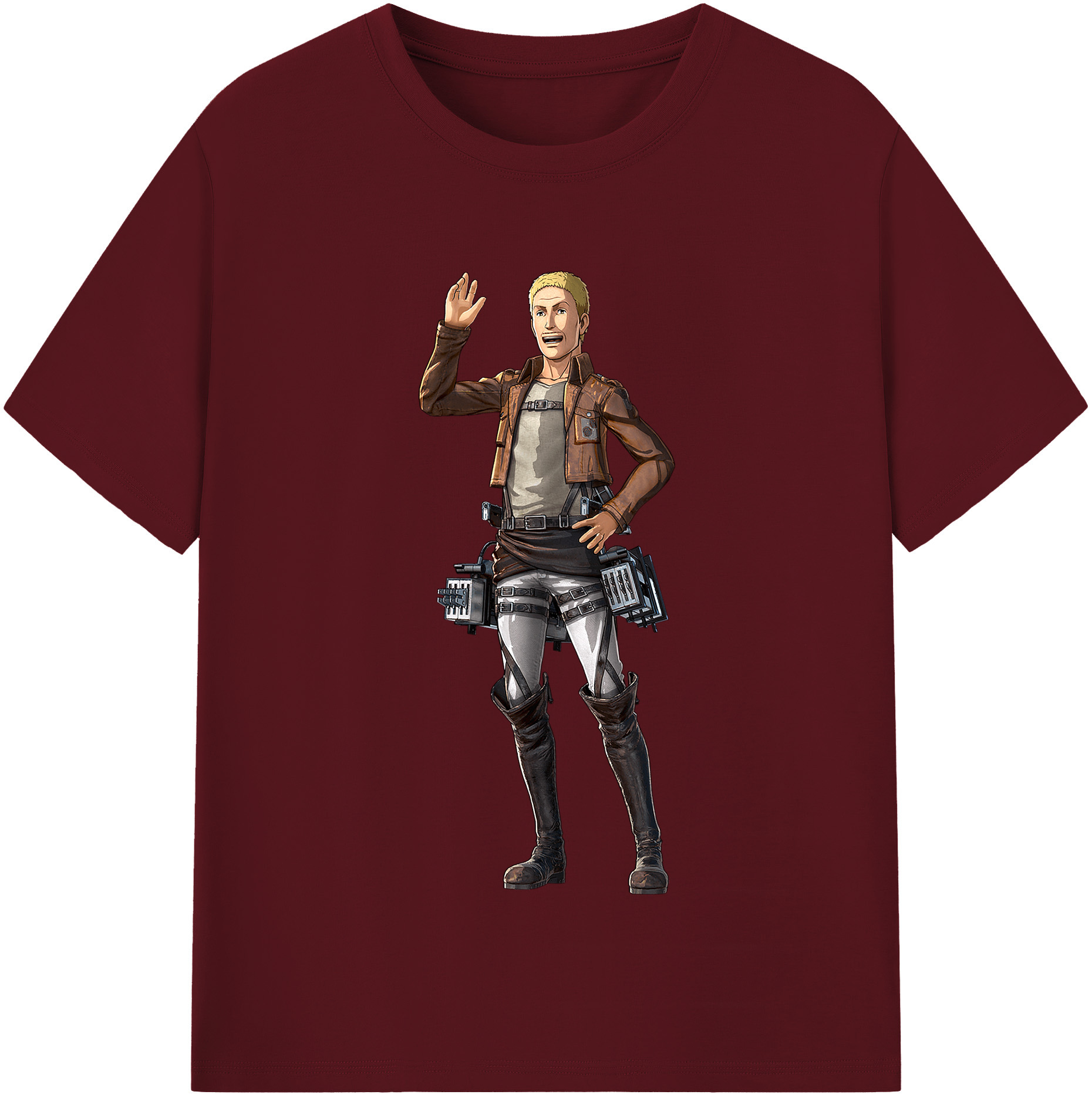 （画像用） 進撃の巨人 ハンネス Attack on Titan Hannes 綿100％半袖Tシャツ（フロントプリント）